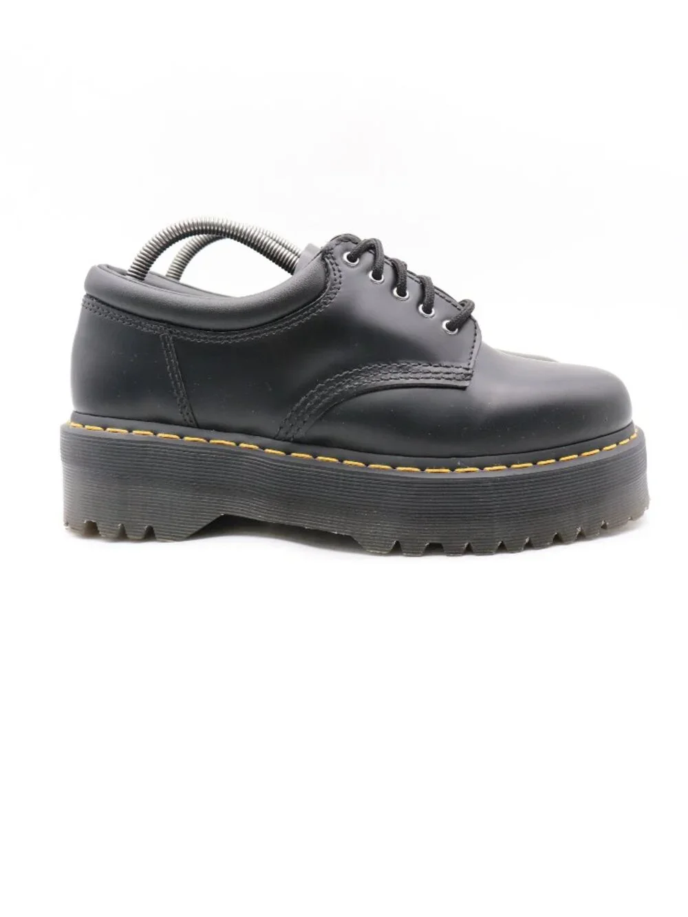 Doc Dr. Martens Women's 10 Men's 9 Black Leather 8053 Quad Platform Oxford